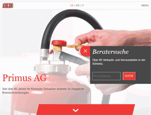 Tablet Screenshot of primus-ag.ch